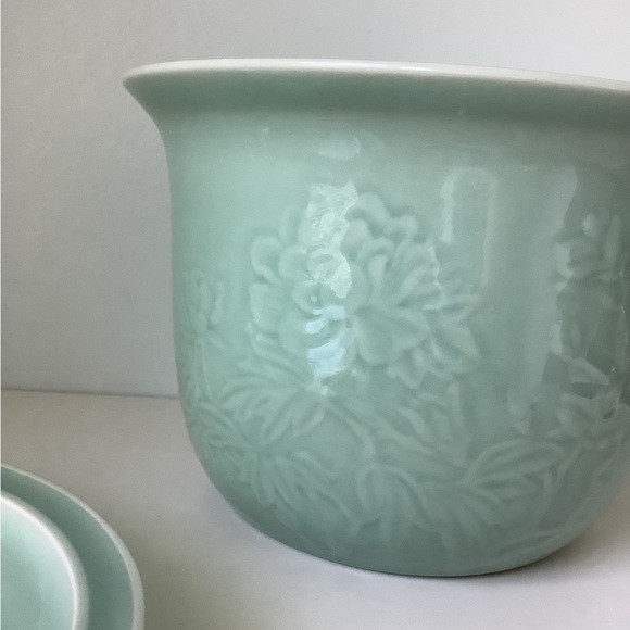 NEW Celadon Green Planter and dish set - Picture 5 of 12